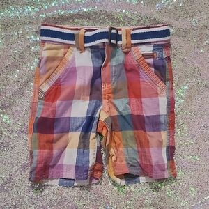 Colorful Plaid Kids Shorts with Belt! Geniune Kids Surf Shop! 4T Boys